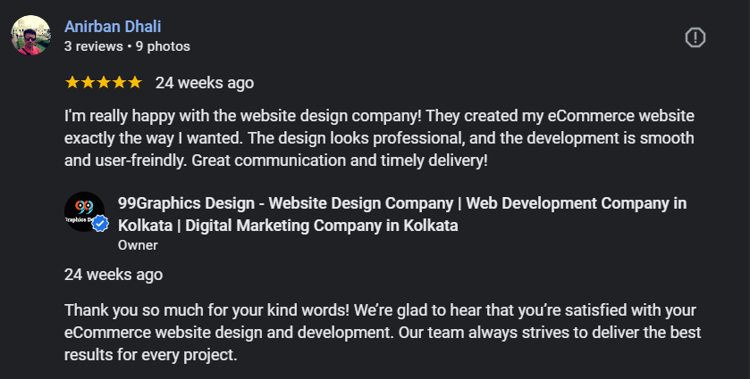 our client googe feedback