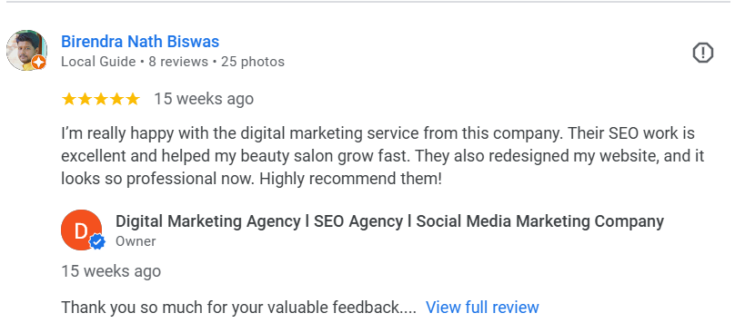 Birendra Nath Biswas client feedback