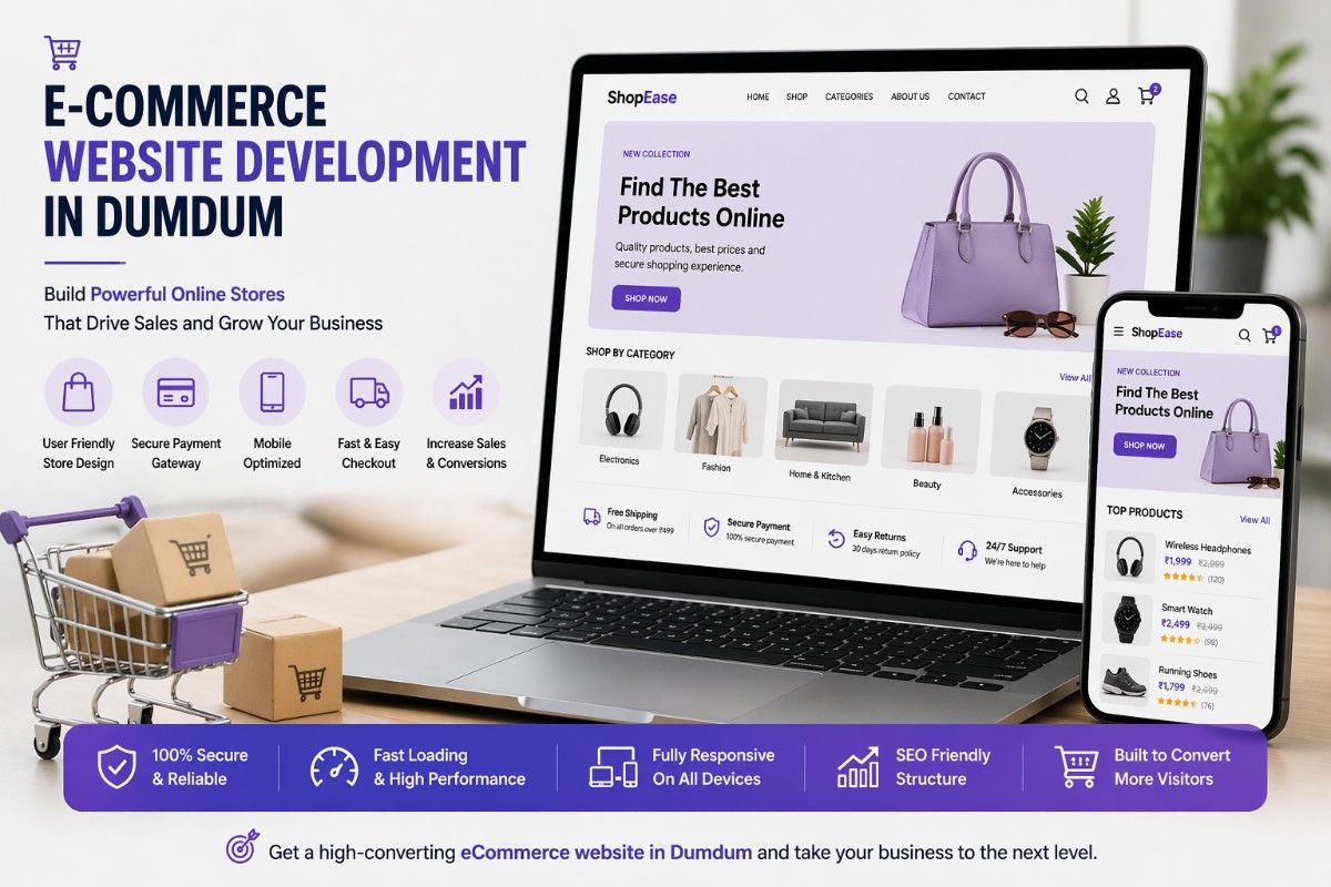 ecommerce website development Dumdum online store design example