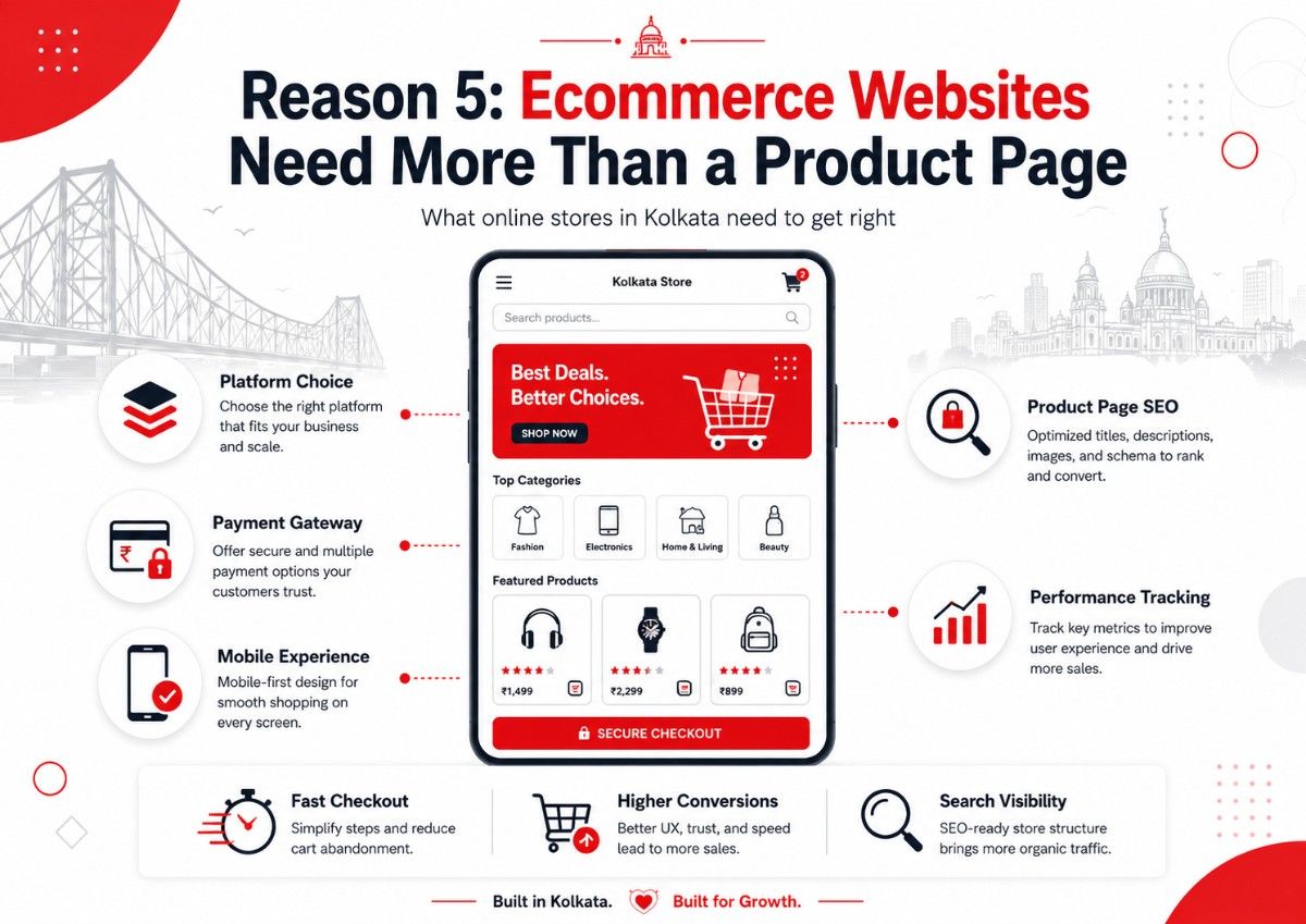 Ecommerce website development features infographic