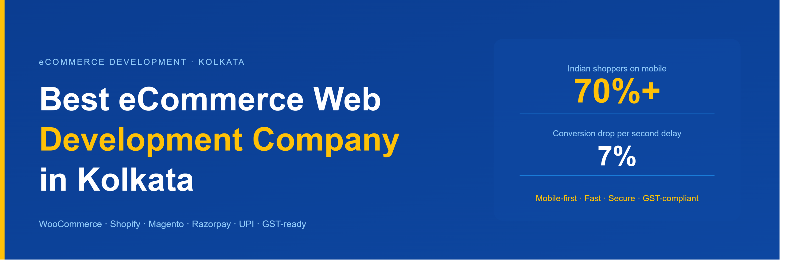 Best eCommerce web development company in Kolkata — mobile-first, Razorpay, UPI, GST-ready stores by 99Graphics Design