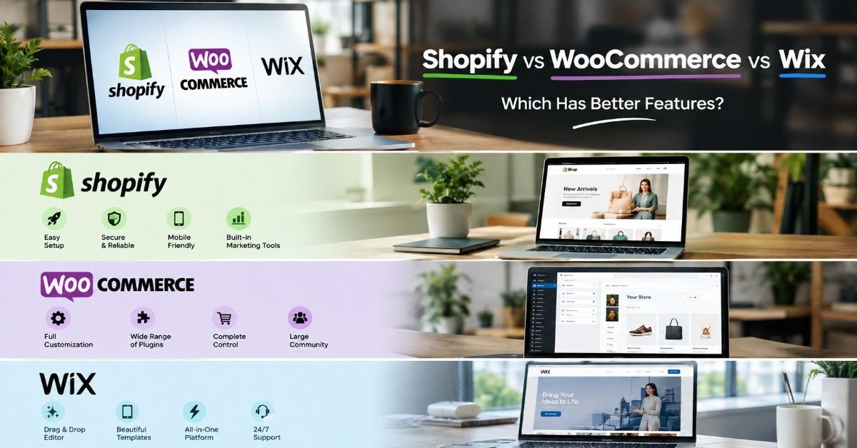 Shopify vs WooCommerce vs Wix for building an online store